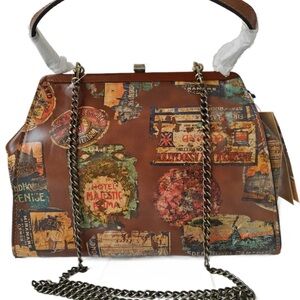 Patricia Nash Vintage Travel Sticker Handbag